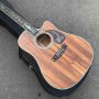 Cutaway 41 inch KOA Wood Acoustic Guitar Ebony Fingerboard Abalone Inlays 45s D Style