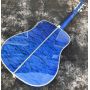 Water Ripple Maple Abalone Ebony Fingerboard Blue Solid Spruce 41 Inch D45d Style Acoustic Guitar