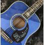 Water Ripple Maple Abalone Ebony Fingerboard Blue Solid Spruce 41 Inch D45d Style Acoustic Guitar