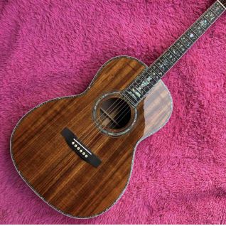 Solid Koa Wood Large Vase OOO45K Style Classic Acoustic Guitar