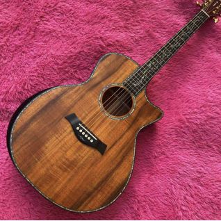 41 Inch Solid KOA Top PS14KA Acoustic Electric Guitar Cocobolo Back and Sides Real Abalone Ebony Fingerboard Acoustic Guitar