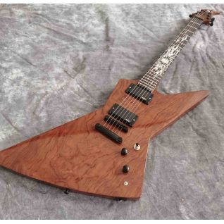 Rosewood Fingerboard Sun Inlays Fingerboard Electric Guitar in Brown with Black Hardware