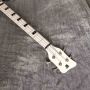 4 Strings White Fingerboard Black Inlays Deluxe White Electric Guitar Bass