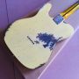 Custom Cream Color Handed Relic TELE Electric Guitar Customized Logo is Available