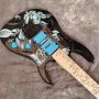 Custom Maple Fingerboard Iban Electric Guitar in Black Color