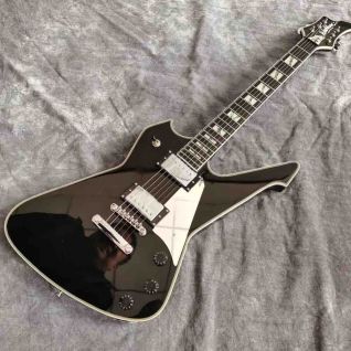 Custom Chrome Hardware Electric Guitar in Black Color