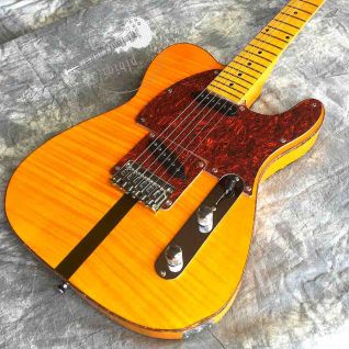 Custom TL Electric Guitar in Clear Yellow with White Hardware