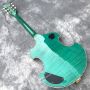 2020 Custom Semi-Hollow High Quality Green Customizable Logo and Shape Electric Guitar