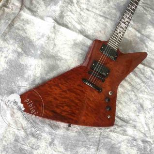 Custom Electric Guitar Brown Fingerboard Flame Mosaic Black Hardware Customizable Logo