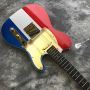 Custom Premium New Electric Guitar with Multicolor Flag Gold Hardware