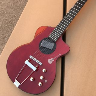 Ccustom Red Transparent Body Neck Sandwich Electric Guitar Color Shape and Logo can be Customized