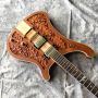 Custom Electric Guitar New Matte Brown Laser Engraving Any Shape and Color Can be Made