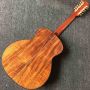 Custom 12 Strings All KOA Wood Round Body Rosewood Fingerboard Acoustic Guitar with Armrest