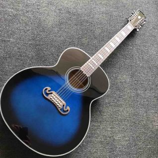 Custom Rosewood Fingerboard SJ200 Acoustic Guitar in Blue