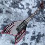 Custom Electric Guitar 2023 New Model with Black Red Stripe Customizable Shape and Logo 