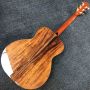 Custom KOA Wood Cutaway 6 Strings Acoustic Electric Guitar with Armrest Rosewood Fingerboard KOA Wood Back Side
