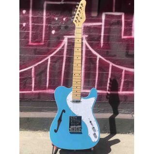 Custom Semi-Hollow Grand Thinline Super Series 2023 Aqua Blue Tele Electric Guitar