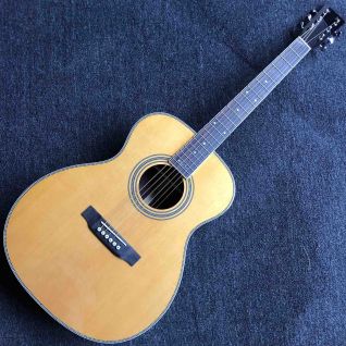 Custom Solid Spruce Top GOM28S Acoustic Electric Guitar Yellow Color Rosewood Back and Side Acoustic Guitar EQ