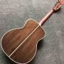 Custom OM45 Style Europe Spruce Top Rosewood Back Side All Abalone Binding Ebony Fingerboard Acoustic Guitar with Classic Guitar Headstock Shape