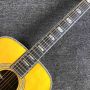 Custom Grand Solid Spruce Wood Top Yellow Top Ebony Fingerboard All Abalone Binding Acoustic Electric Guitar Accept Customized Logo on Headstock