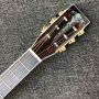 Solid Cedar Top Herringbone Fishbone Binding Ebony Fingerboard 28 OM Style Acoustic Guitar