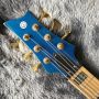 Custom 6 String Electric Bass Guitar with EMSs Pickup in Purple Gold Hardware