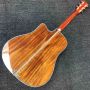 Custom Solid Spruce Top KOA Back Side 45D Cutaway Acoustic Guitar Accept OEM Customized Pickguard and Logo on Headstock