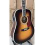 Custom D-45AS All Solid Wood One Piece Mahogany Neck Acoustic Electric Guitar in Sunburst
