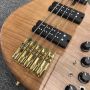Solid Flame Maple Top 5 Strings Bass Guitar Ebony Fingerboard Custom Gold Hardware Ash Wood Electric Bass