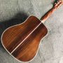 Custom All Solid Wood Abalone Binding ONE PIECE Neck Through Body Solid Rosewood Back Side Acoustic Guitar with EQ in Sunburst