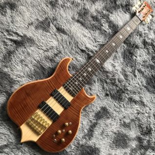 Custom Neck Through Body Ebony Fingerboard Active Pickup Burst Maple 6 Strings Alembics Style Bass Guitar Accept Bass Guitar Project Customized