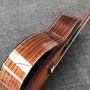 Custom Grand Solid Spruce Top Ebony Fingerboard Cutaway Arm Rest Abalone Inlays Acoustic Guitar with Open Tuner in Cherryburst