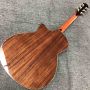 Custom Grand Solid Spruce Top Ebony Fingerboard Cutaway Arm Rest Abalone Inlays Acoustic Guitar with Open Tuner in Cherryburst