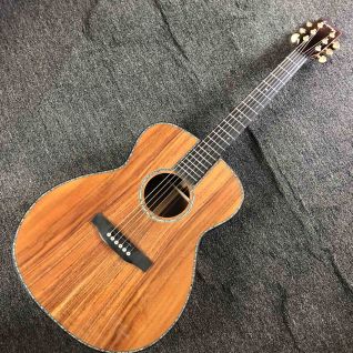 Custom OM28 ALL SOLID KOA WOOD Ebony Fingerboard Abalone Binding Acoustic Guitar