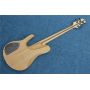 Custom Natural Wood Burl 3 Piece Neck 5 Strings Electric Bass Guitar Maple Neck Through Ash Body 