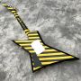 Custom Grand Irregular Electric Guitar With Black and White Striped