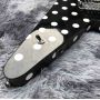Custom Electric Guitar in Black and White Spot with Rocker Vibrato System