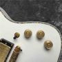 Custom Grand Electric Guitar in White and Colored Striped Circle with Gold Hardware