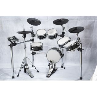 Custom Grand Electric Drum Set Compact 8 Piece Electronic Drum Kit Dual-Zone Mesh Head Snare and Cymbal Pad with Choke 467 Sounds Non-Contact Triggering