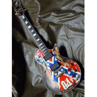 Custom LP Electric Guitar One Piece Body Neck RebelAged Guitar