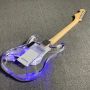 Custom LED Light Acrylic Body Electric Guitar with Maple Neck and Fretboard Chrome Hardware SSS Pickups