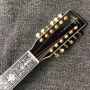 Custom Grand 12 Strings D Body Solid KOA Wood Top Abalone Inlay Wood Pickguard Left-handed Acoustic Guitar