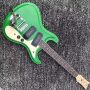 Custom Mosrite Style Electric Guitar with Tremolo in Green