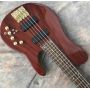 Custom 5 String Bass Elm Body Fingerboard Inlay Acoustic Steel String Guitar Bass