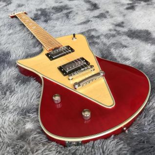Custom Grand Music Man Style Left Handed Electric Guitar in Red Accept Customized Guitar Bass Project OEM