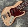 Custom Solid Ashwood 5 Strings Electric Bass Guitar in Natural