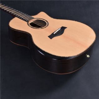 Custom 41 Inch Solid Spruce Top Acoustic Guitar with Ebony Fingerboard Taiwan Vintage Tuner