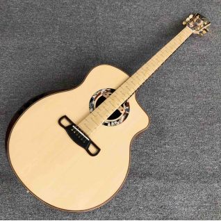 Custom Extrema Poison Folk Acoustic Guitar Solid Spruce Santos Rosewood Body Arm Rest GJ Cutaway