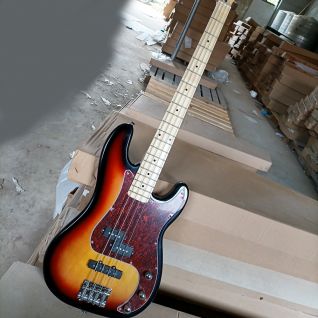 Custom 4 Strings Maple Fretboard Electric Bass in Tobacco Sunburst Accept OEM