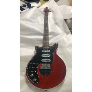 Custom Brian May Electric Guitar in Red Right Left Handed 24 Frets 3 Burns TRI SONIC Pickups Wilkinson Tremolo Bridge